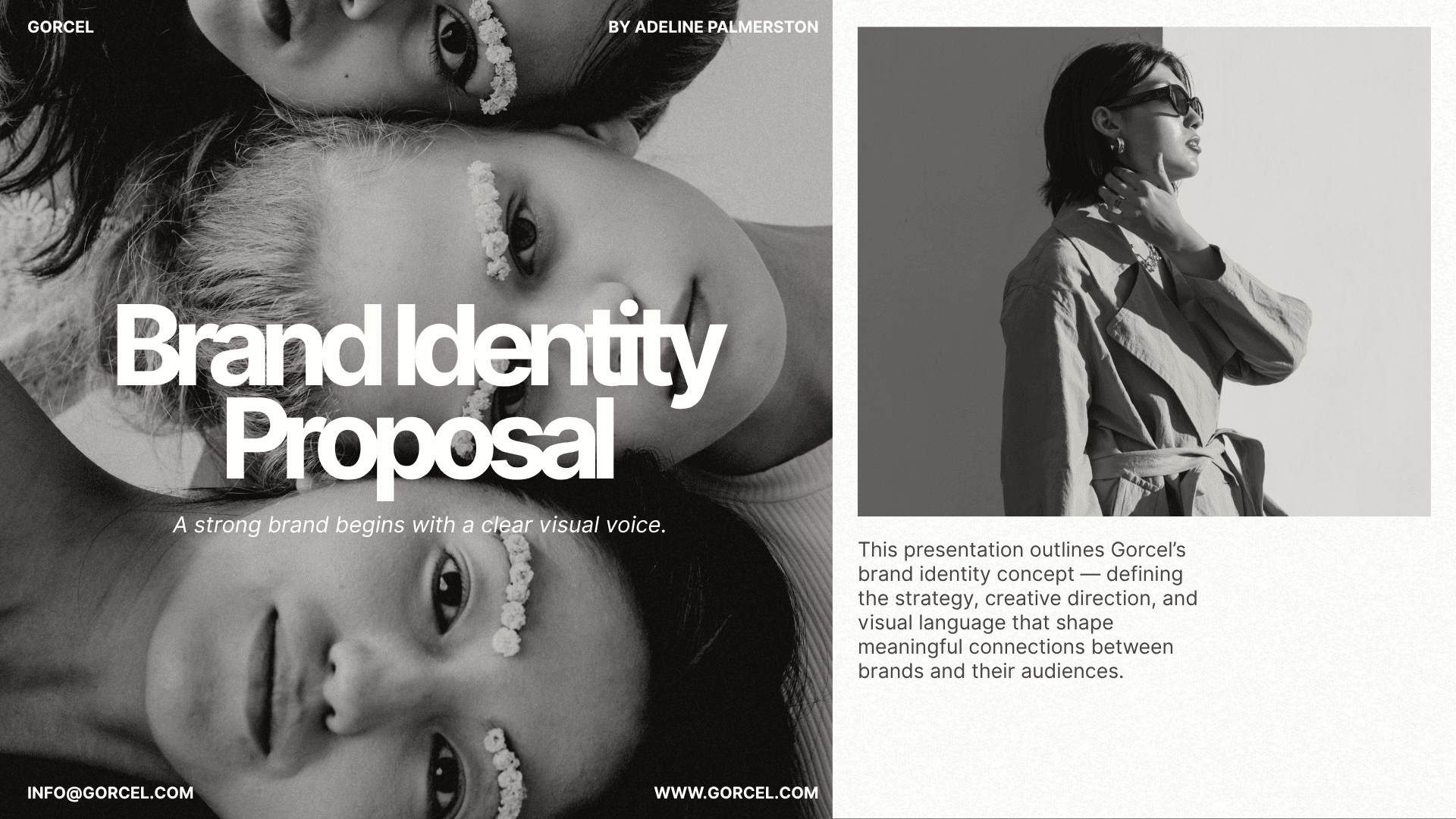 Gorcel brand identity proposal — identity layer example