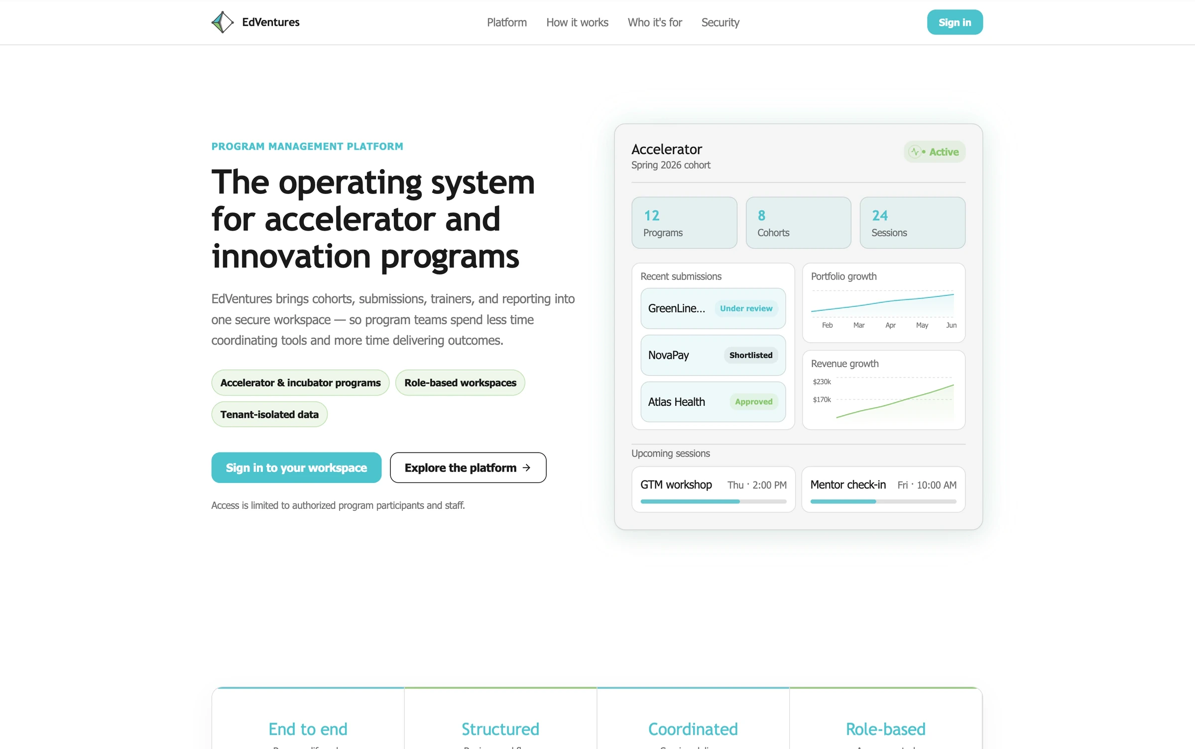 Edventures application — systems layer example